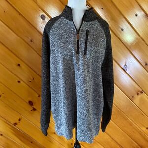 Old River NWT Quarter Zip Sweatshirt gray Grey Faux Sherpa Lined Pullover NEW